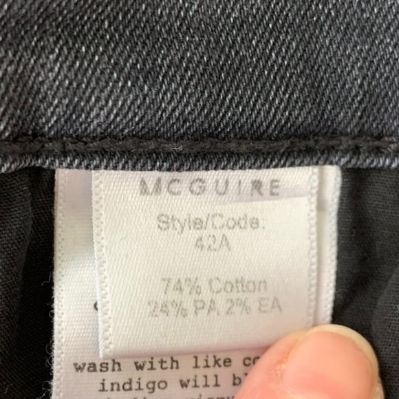 McGuire Black/Dark Grey Skinny Jeans with Frayed Hem - Picture 6 of 7